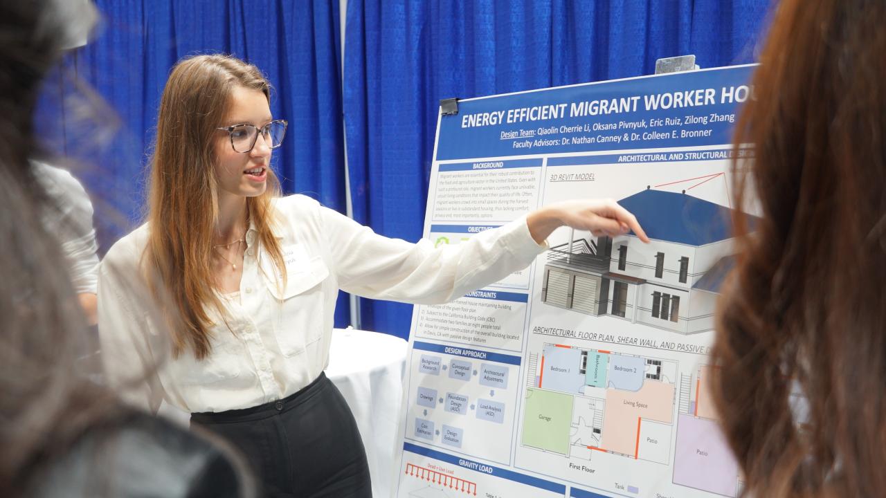Person Presenting with a posterboard