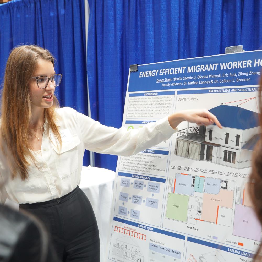 Person Presenting with a posterboard