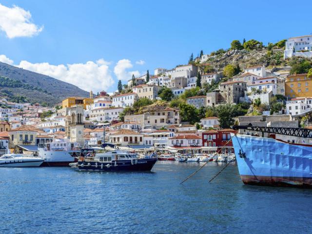 greece city scape over the water