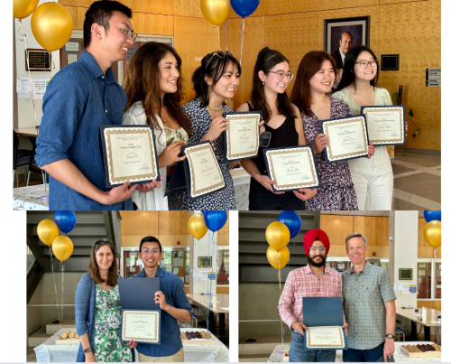 Undergraduate students accepting awards